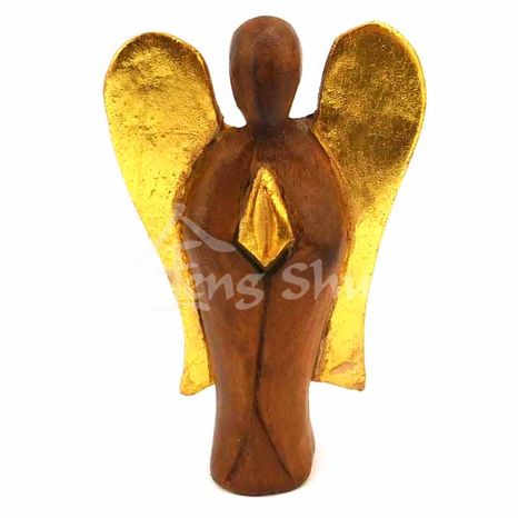 Anjel drevo 40 cm, zlaté krídla