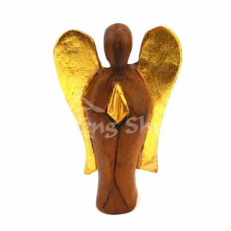 Anjel drevo 25 cm, zlaté krídla