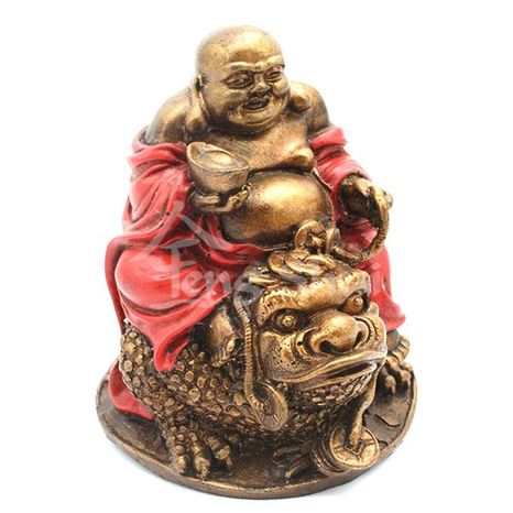 Buddha hojnosti na žabe, bielo-zlatý