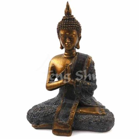 Buddha modliaci sa, modrý 20 cm