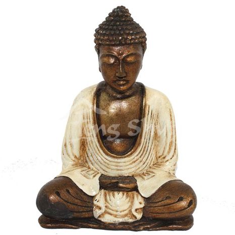Buddha pokoja Siddhi biely výška 15.5 cm