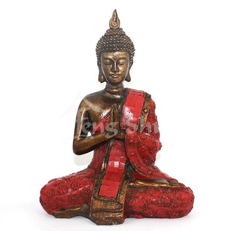 Buddha pokoja Siddhi červený výška 19.5 cm