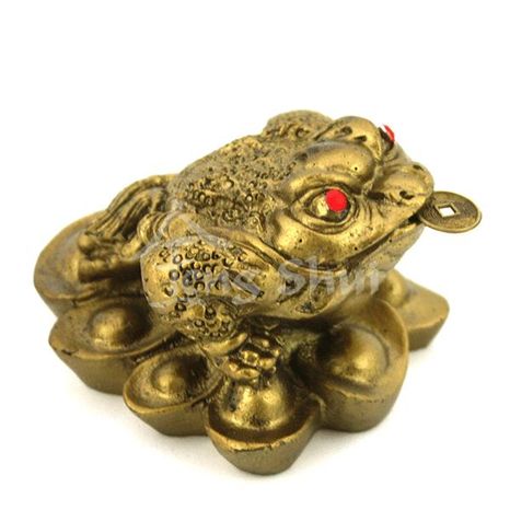 Trojnohá žaba hojnosti na ingotoch, zlatá