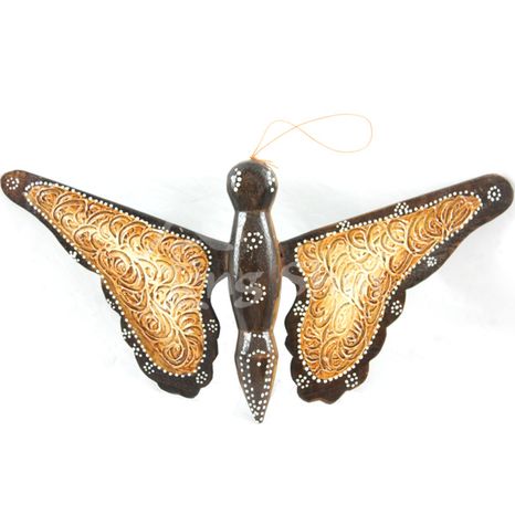 Motýľ drevený na zavesenie, šírka 22.2 cm
