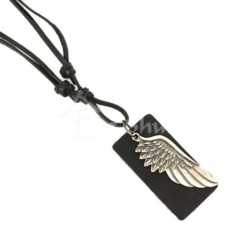 Náhrdelník Anjel krídlo kov+koža