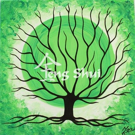 Obraz Strom života 1, 15x15 cm, zelený