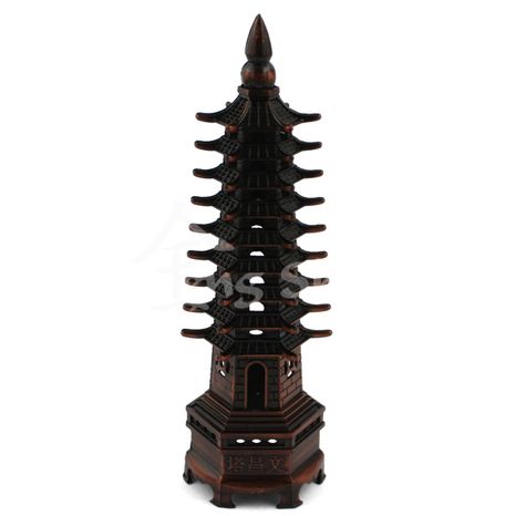 Pagoda šťastia, čierno-medená 13 cm