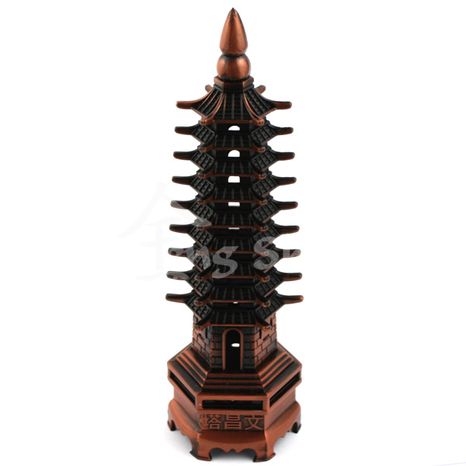 Pagoda šťastia, čierno-medená 18 cm