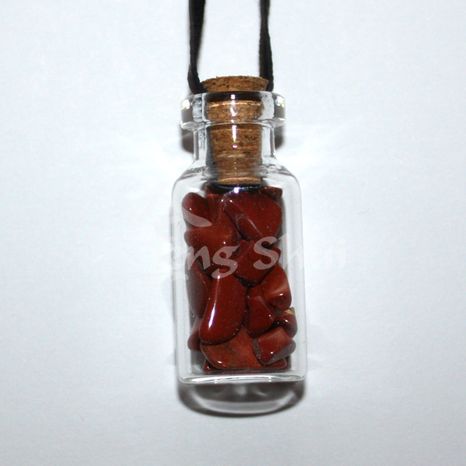 Prívesok fľaštička Jaspis červený