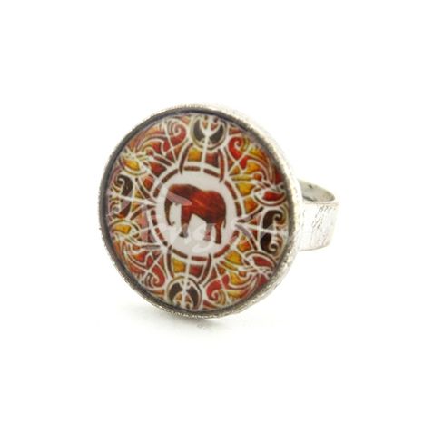 Prsteň Mandala Slon, kruh 2 cm
