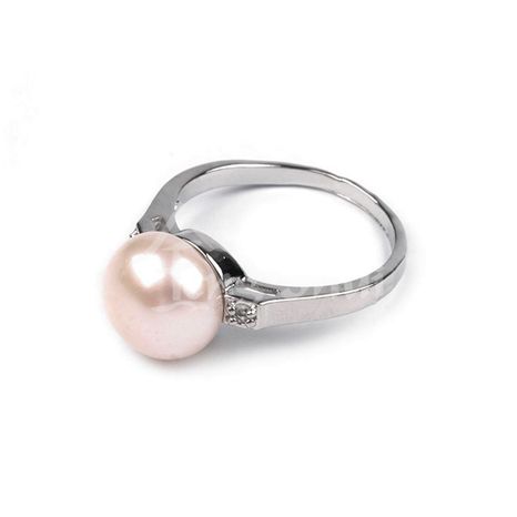 Prsteň Perla biela priemer 17.5 mm