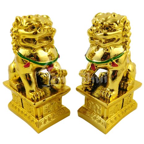 Psy Fu zlatí (ochrana objektov), zlatí 11.5 cm