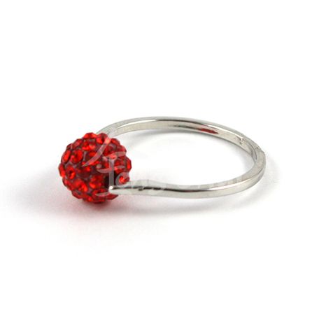 Shamballa prsteň červený 18 mm