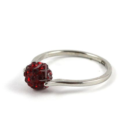 Shamballa prsteň tmavočervený 19 mm