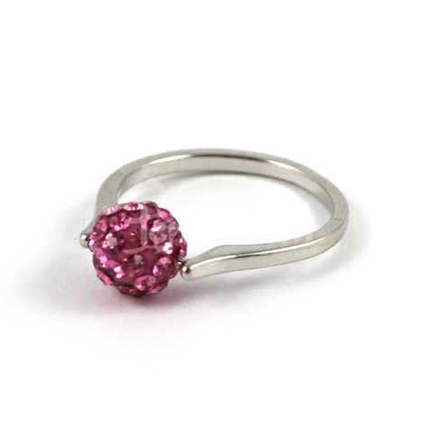 Shamballa prsteň ružový 18 mm