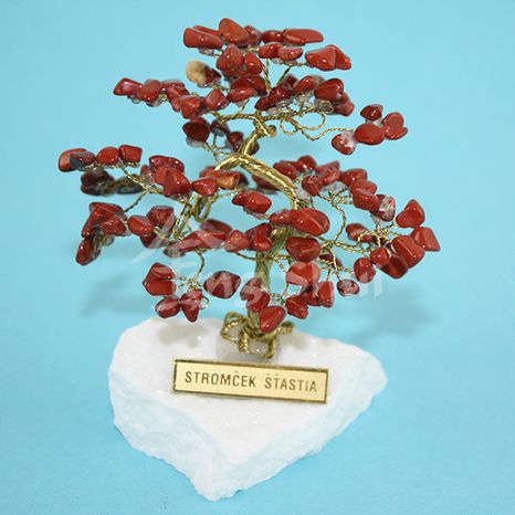 Stromček šťastia a hojnosti Jaspis červený 14 cm
