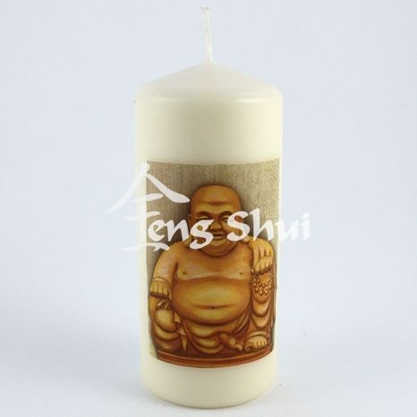 Sviečka Buddha hojnosti 13.5cm, handmade