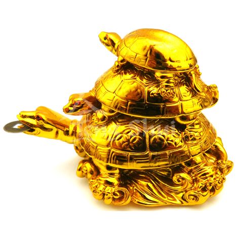 3 korytnačky s mincou, zlaté