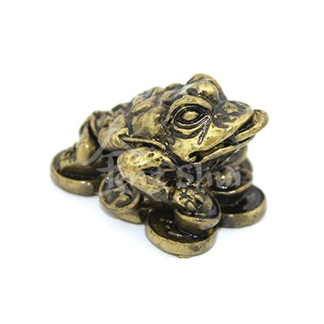 Trojnohá žaba hojnosti na minciach, zlatá